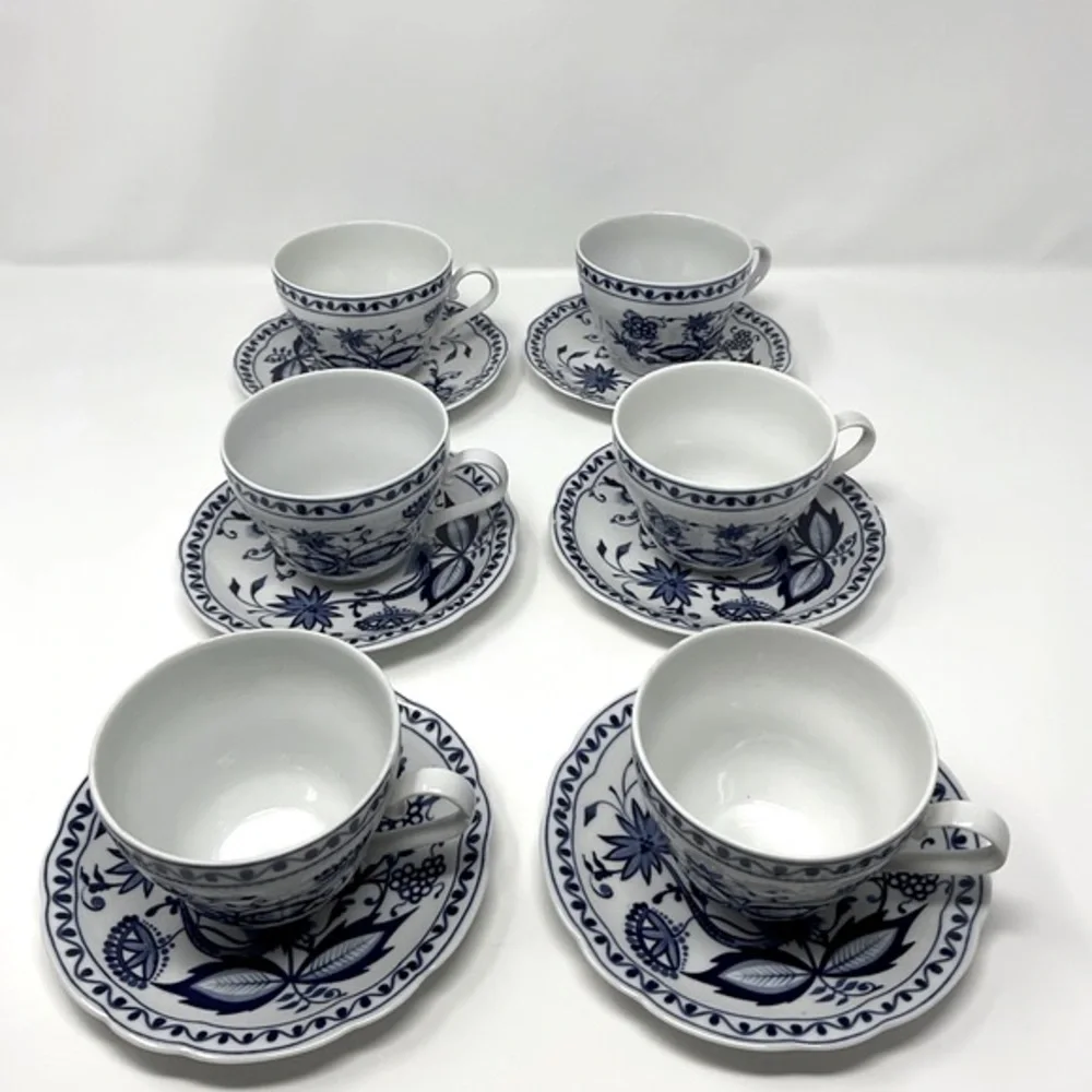 Rosella Onion Pattern set‎ of 6 cups and saucers
